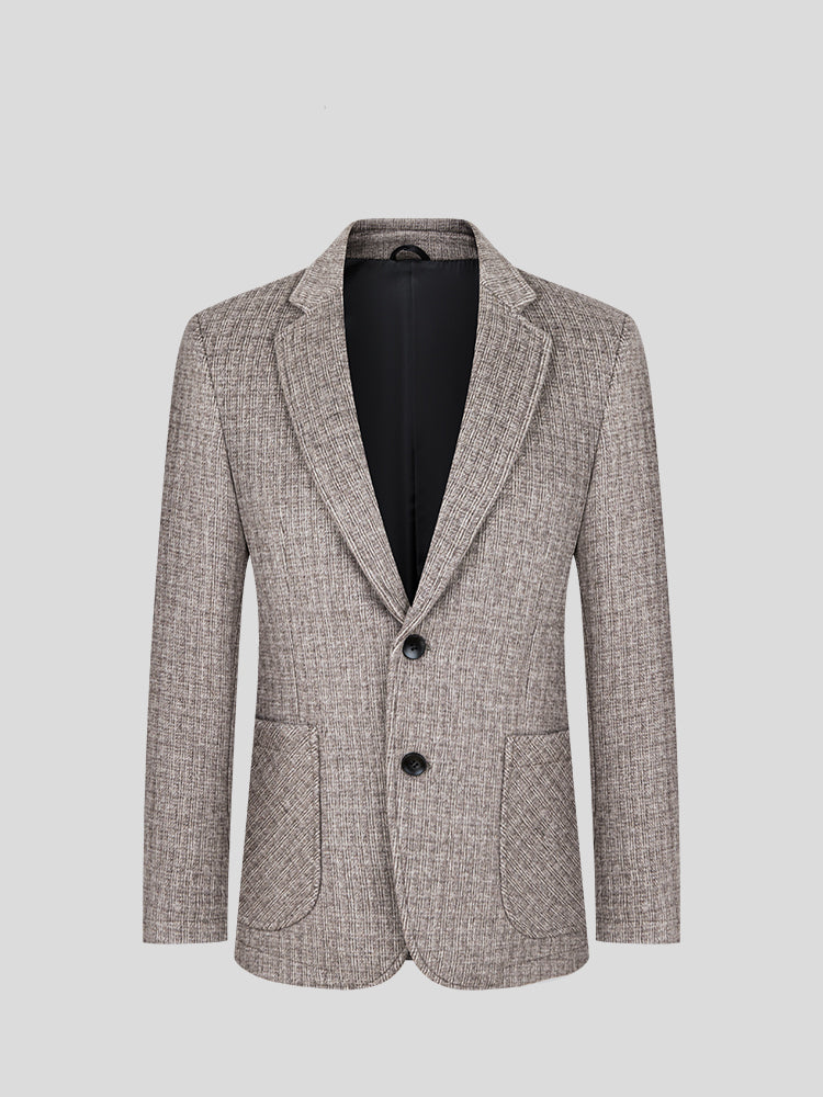 Beige Woolen Elegance Suit (1)